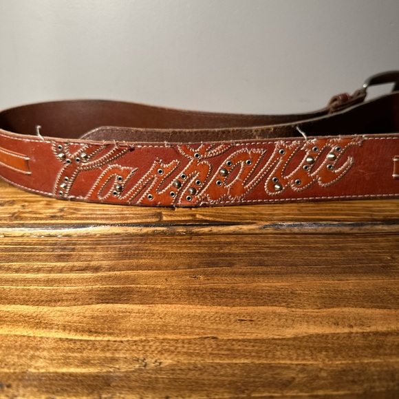 CARHARTT WOMENS GENUINE LEATHER WESTERN BELT SZ 2XL SPELLOUT BROWN STYLE #2218 - Picture 4 of 8